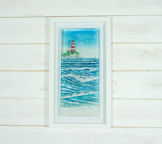 Framed - Portrait Lighthouse - Fused Glass