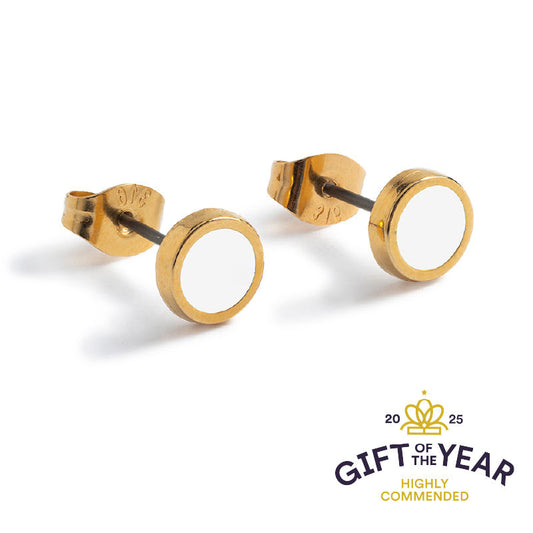 Stud Earrings - Round Gold