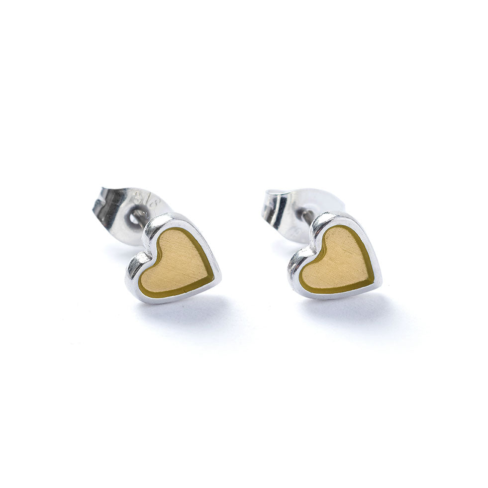 Stud Earrings - Translucent Silver Heart