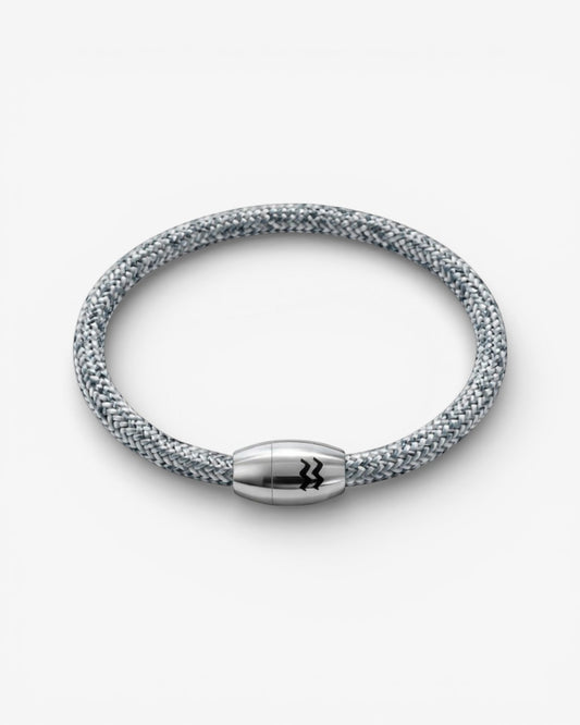 Recycled-Plastic Rope Magnetic Bracelet - Grey