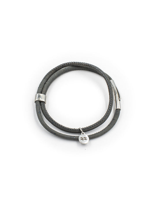 Aqua Beach Cork Bracelet - Grey