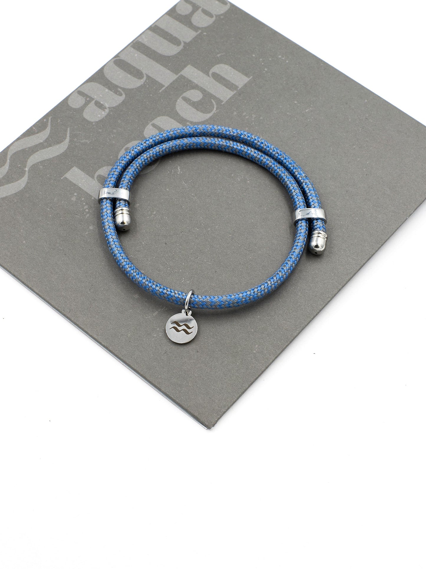 Aqua Beach Cork Bracelet - Adjustable - Blue