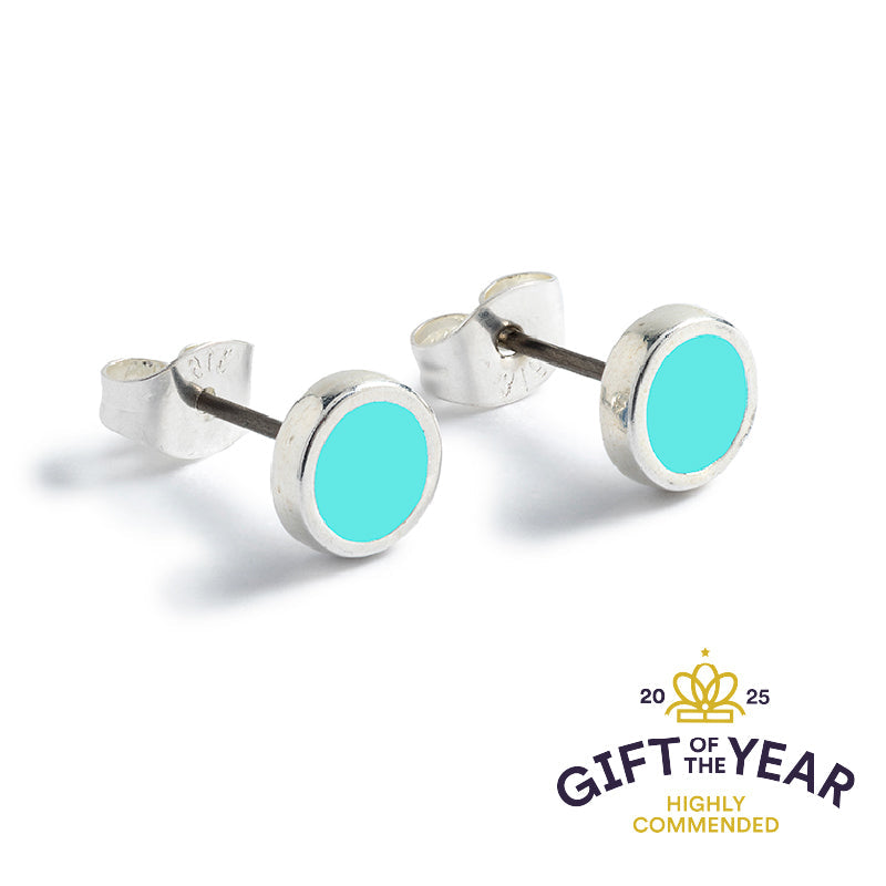 Stud Earrings - Round Silver