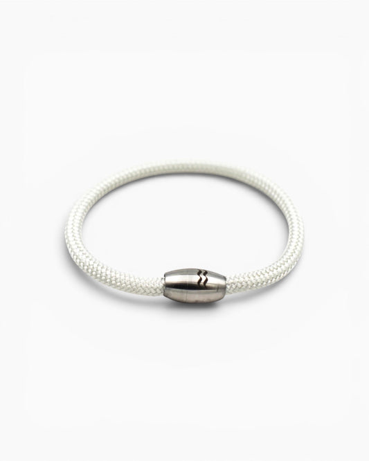 Recycled-Plastic Rope Magnetic Bracelet - White