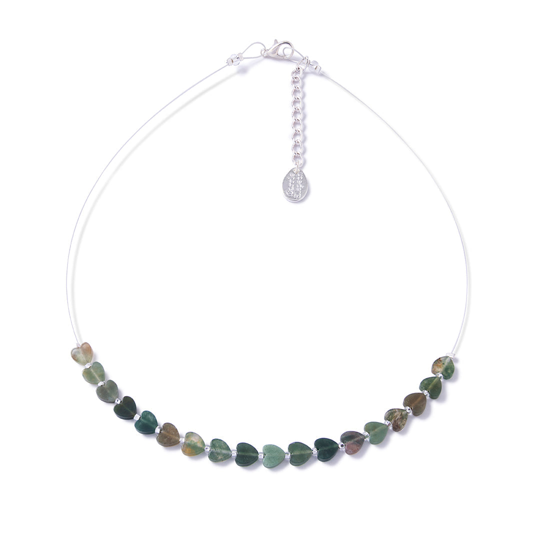 Gemstone Agate Hearts - Forest NEW