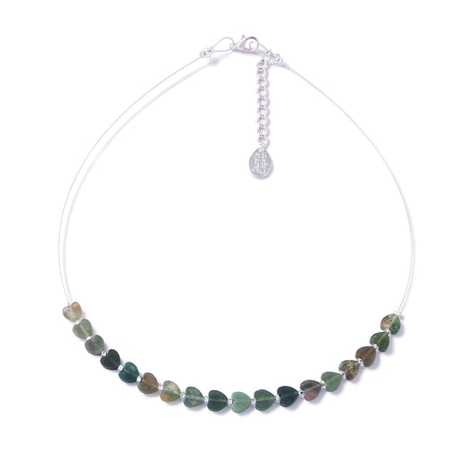 Gemstone Agate Hearts - Forest NEW
