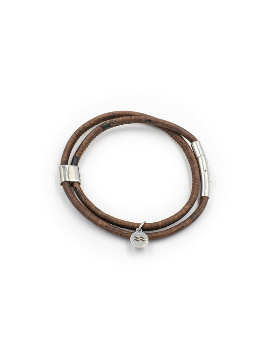 Aqua Beach Cork Bracelet - Chestnut