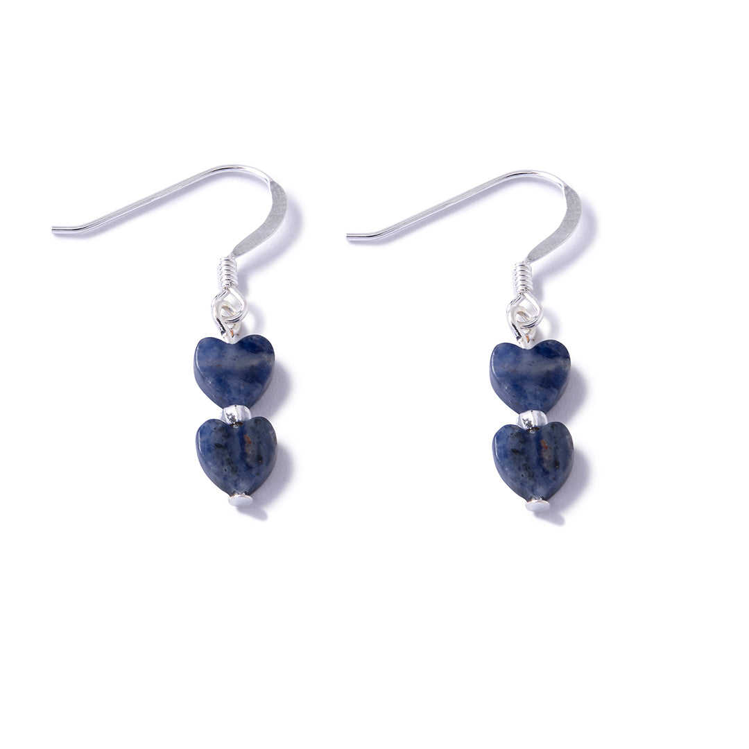 Gemstone Sodalite Hearts - Midnight NEW