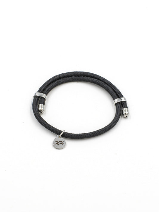 Aqua Beach Cork Bracelet - Adjustable -Black