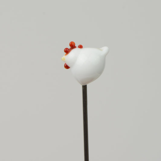 Chicken - Handmade Glass Plant Stake