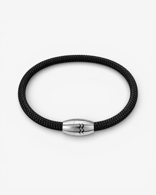 Recycled-Plastic Rope Magnetic Bracelet - Black