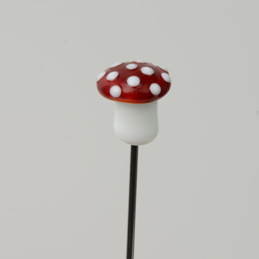 Mushroom - Handmade Glass Plant Stake