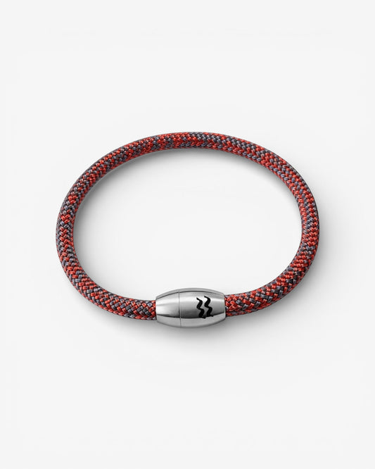 Recycled-Plastic Rope Magnetic Bracelet - Red