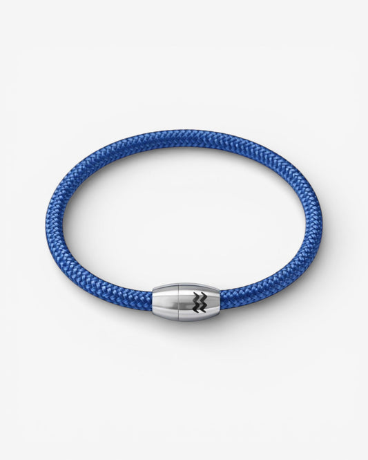 Recycled-Plastic Rope Magnetic Bracelet - Blue