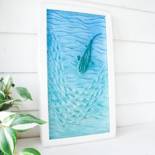 Framed - Portrait Shark (2) - Fused Glass
