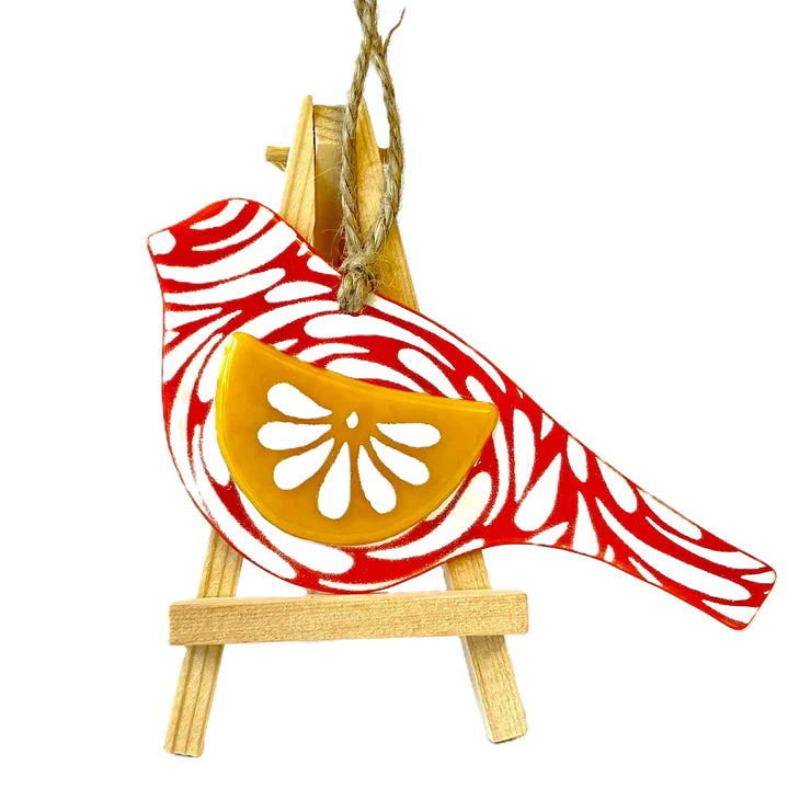Scandi Pop Folk Bird - Orange