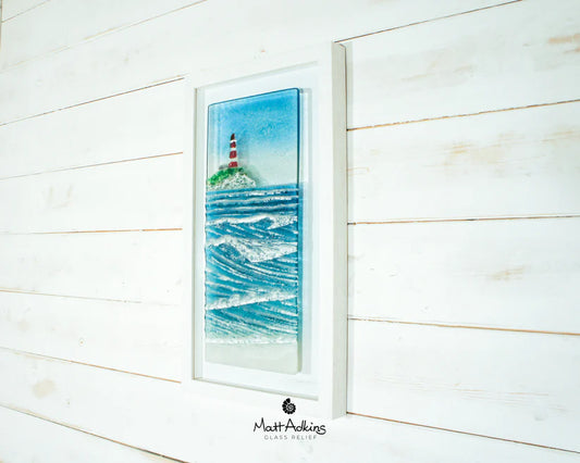 Framed - Portrait Lighthouse - Fused Glass