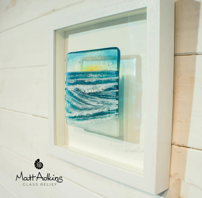 Framed - Wave in A Box - Fused Glass
