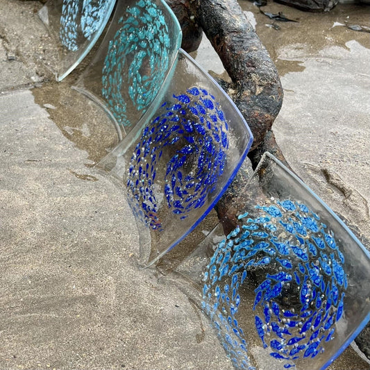 Whirlpool Square Trinket Dish - Royal Blue