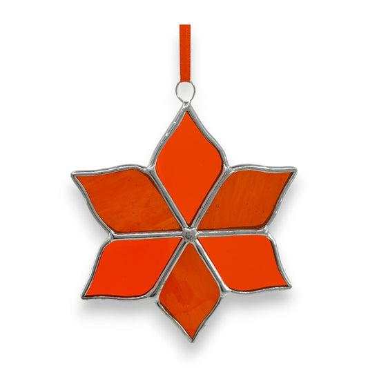 Flower - Orange Hanger/Suncatcher - Stained Glass
