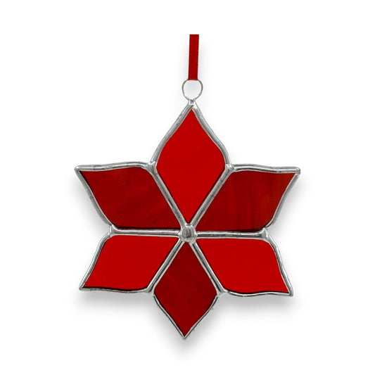 Flower - Red Hanger/Suncatcher - Stained Glass