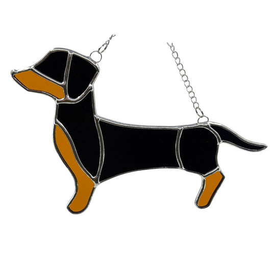 Dog - Dachshund Suncatcher/Window Hanger - Stained Glass
