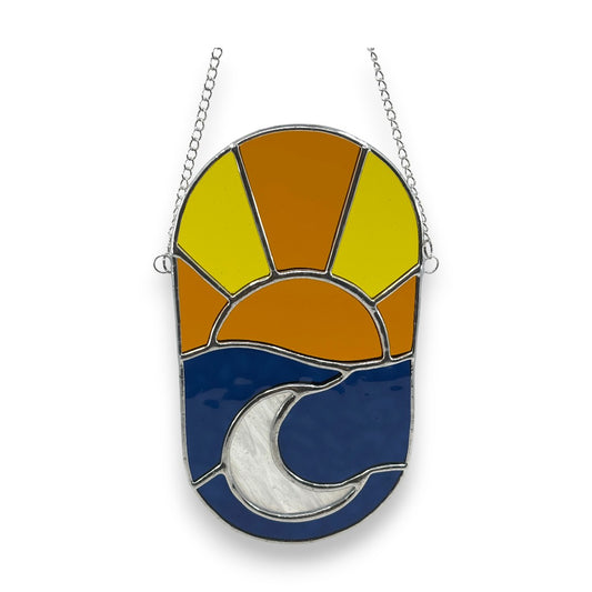 Sun & Moon - Hanger/Suncatcher - Stained Glass