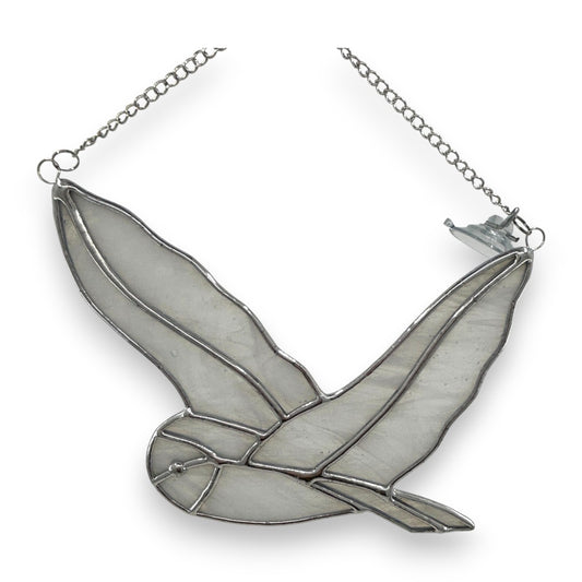 Owl - Snowy Owl Flying Hanger - Stained Glass