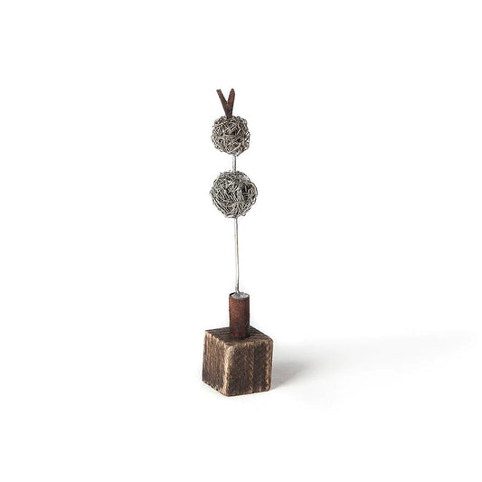 Double Ball 'Topiary' - Wood/metal sculpture
