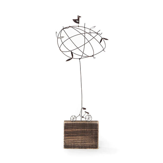 Bicycle with Wire Tree - Wood/metal sculpture