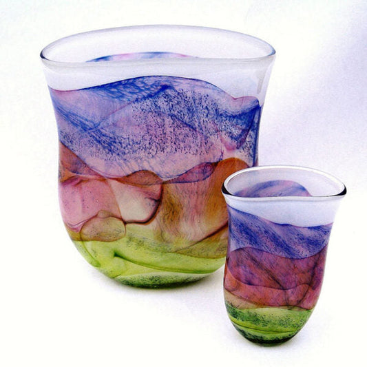 Moors Flattened Vase - Blown, Fused Glass