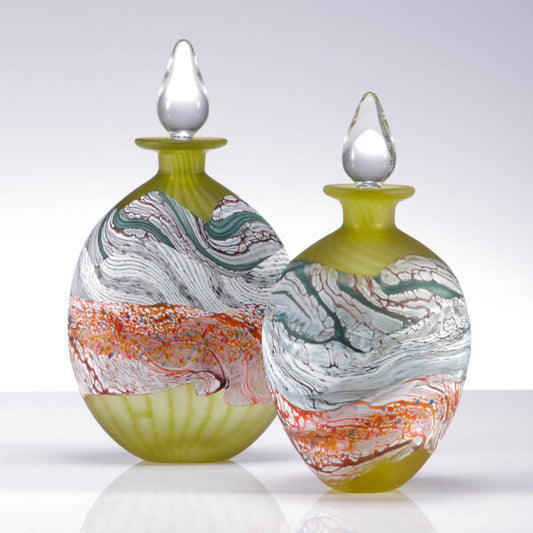 Seashore, Samphire Stoppered Bottle - Blown, Fused Glass