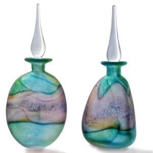 Silk Float Stoppered Bottle - Blown, Fused Glass