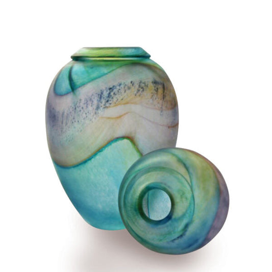 Silk Float Round Vase - Blown, Fused Glass